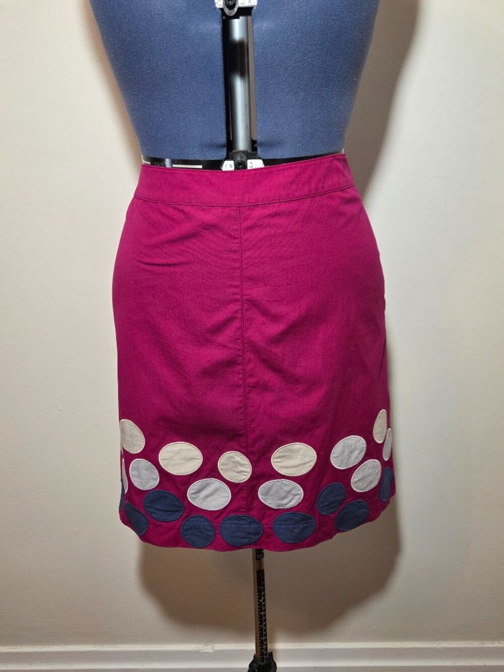 Boden Pink Polka Dot Applique Mini Skirt